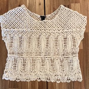 Forever 21 crocheted cream top